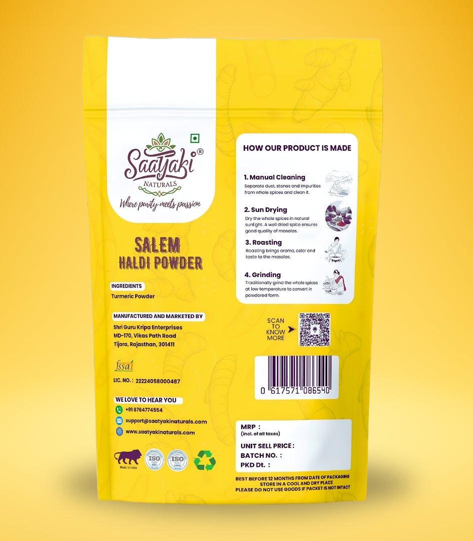 Salem Haldi Powder - Premium Organic Turmeric