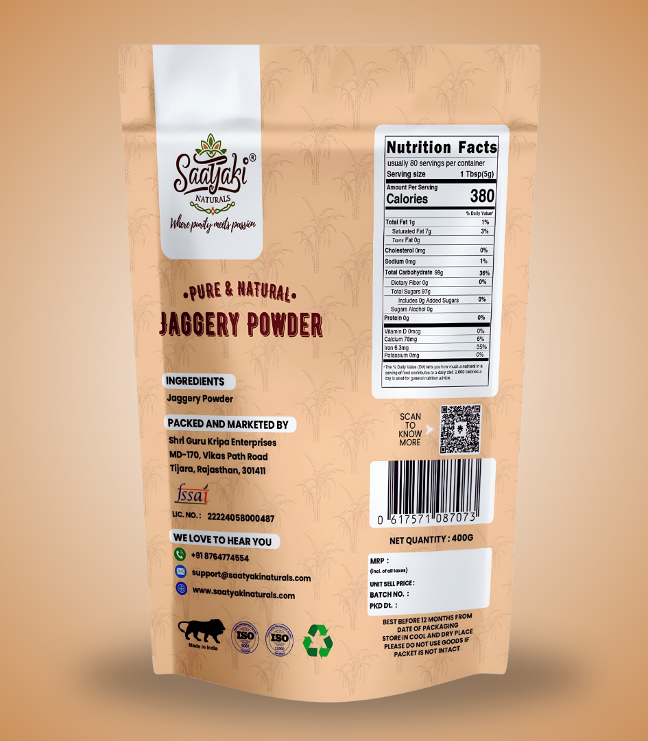 Organic Jaggery Powder - Pure Desi Gur Powder