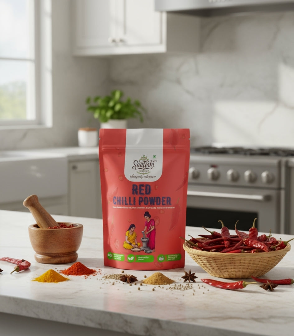 Red Chilli Powder - Stone Grounded, Pure & Stem Cut Lal Mirch Powder