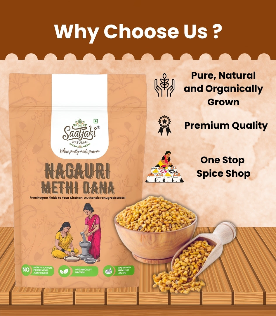 Nagauri Methi Dana - Premium Bold & Clean Fenugreek Seeds