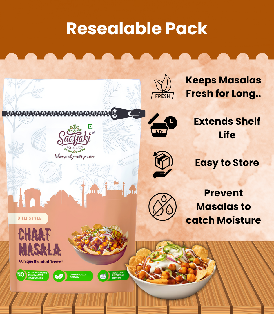 Dilli Style Chaat Masala - Authentic Spice Mix for Snacks & Salads