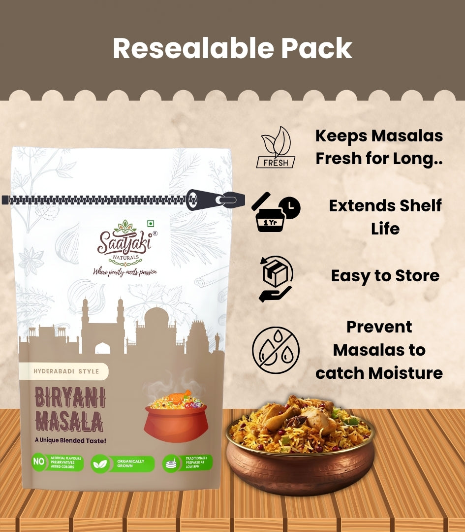 Hyderabadi Biryani Masala - One Spice Mix for Veg & Non-Veg Biryani