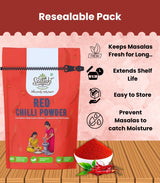 Red Chilli Powder - Stone Grounded, Pure & Stem Cut Lal Mirch Powder