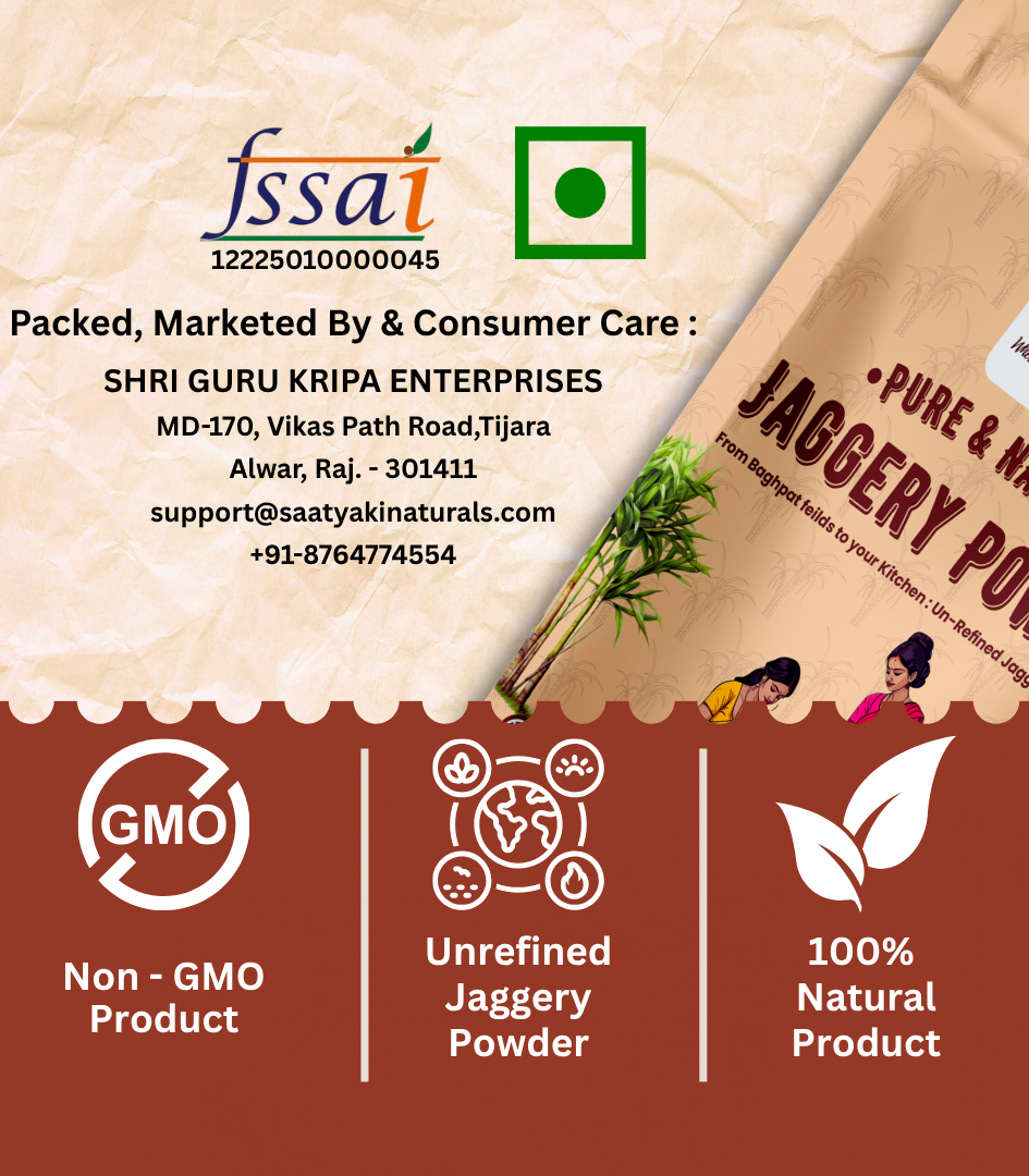 Organic Jaggery Powder - Pure Desi Gur Powder
