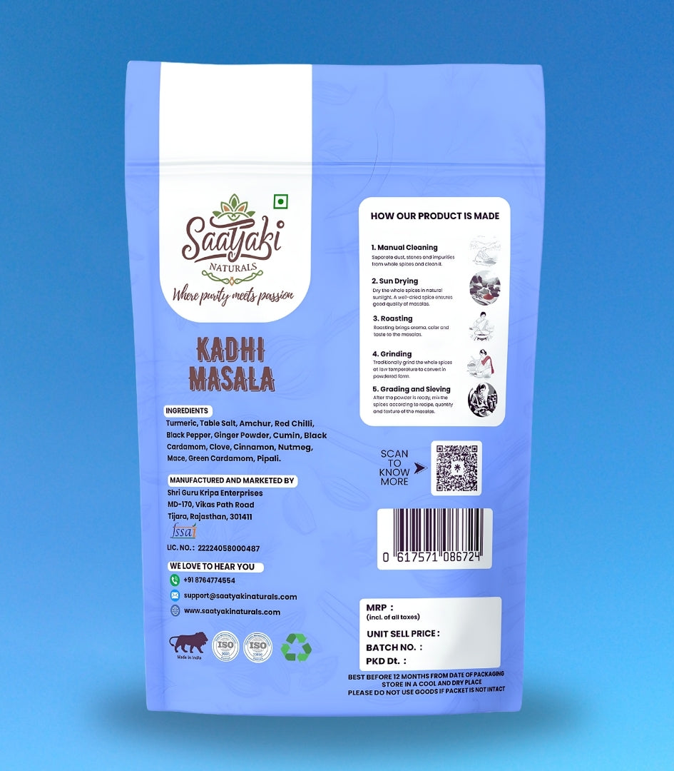 Pure Punjabi Style Kadhi Masala - Authentic North Indian Curry Spice Mix
